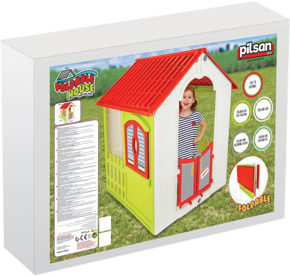 Pilsan Opvouwbaar Speelhuisje 110 x 92 x 109 cm Groen Wit Rood