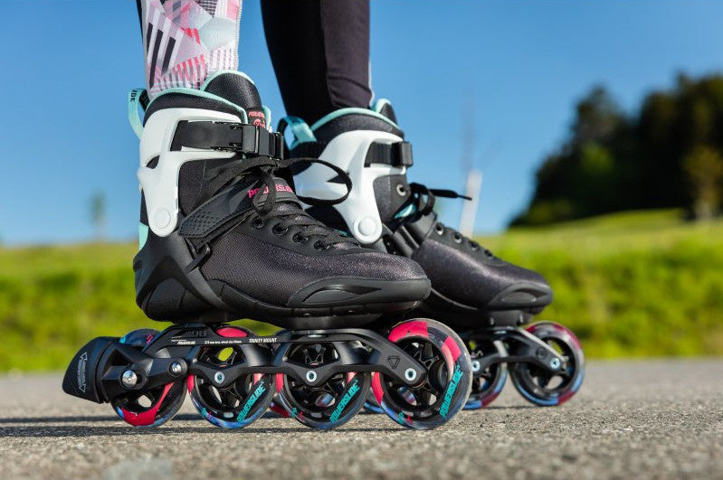 Powerslide Inline skates Radon Teal 90 softboot 83A zwart mt 38