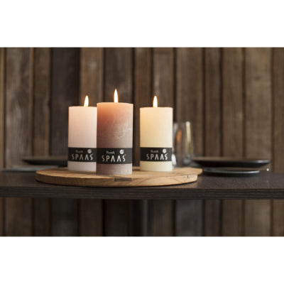 Spaas (r) stompkaars rustic bruin 7 x 13 cm | 8 stuks