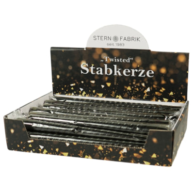 Stern fabrik dinerkaars twist zwart 2,2 x 25 cm | 36 stuks