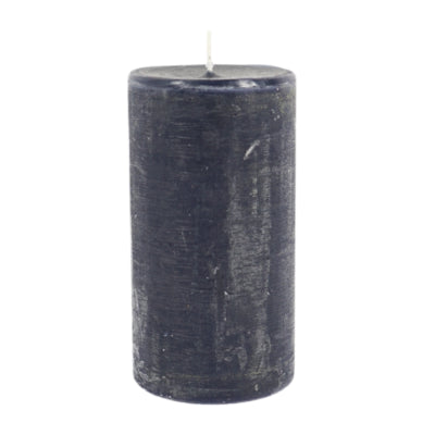 Gala stompkaars rustiek donkerblauw 8 x 15 cm | 6 stuks