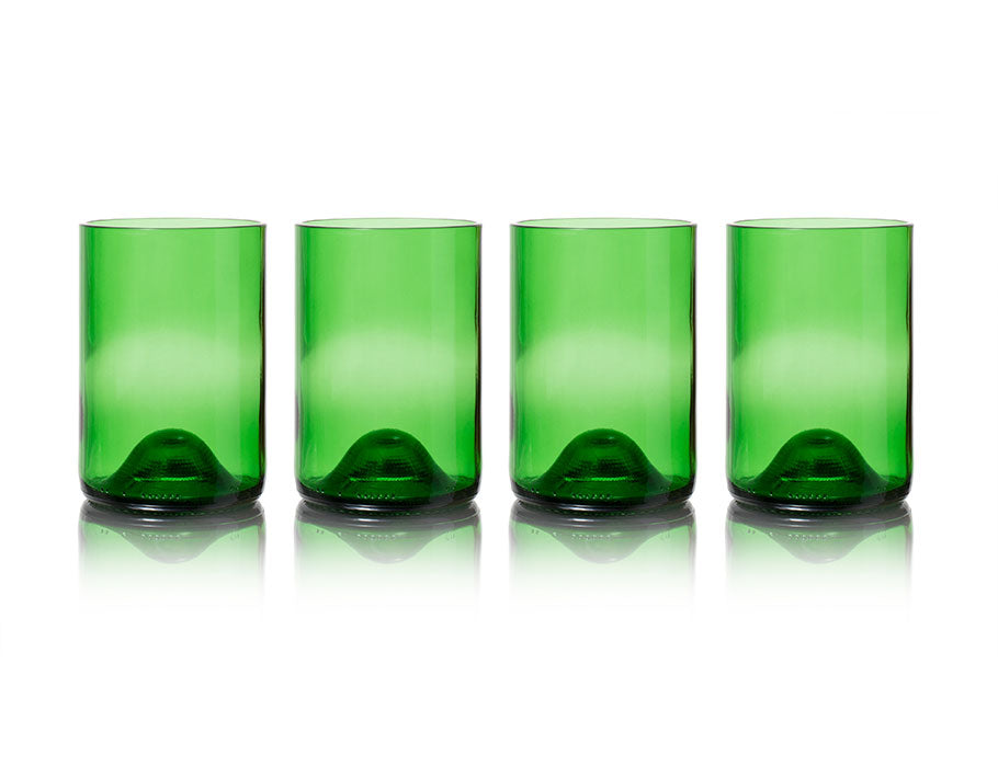 Rebottled glazen - 4-pack - green