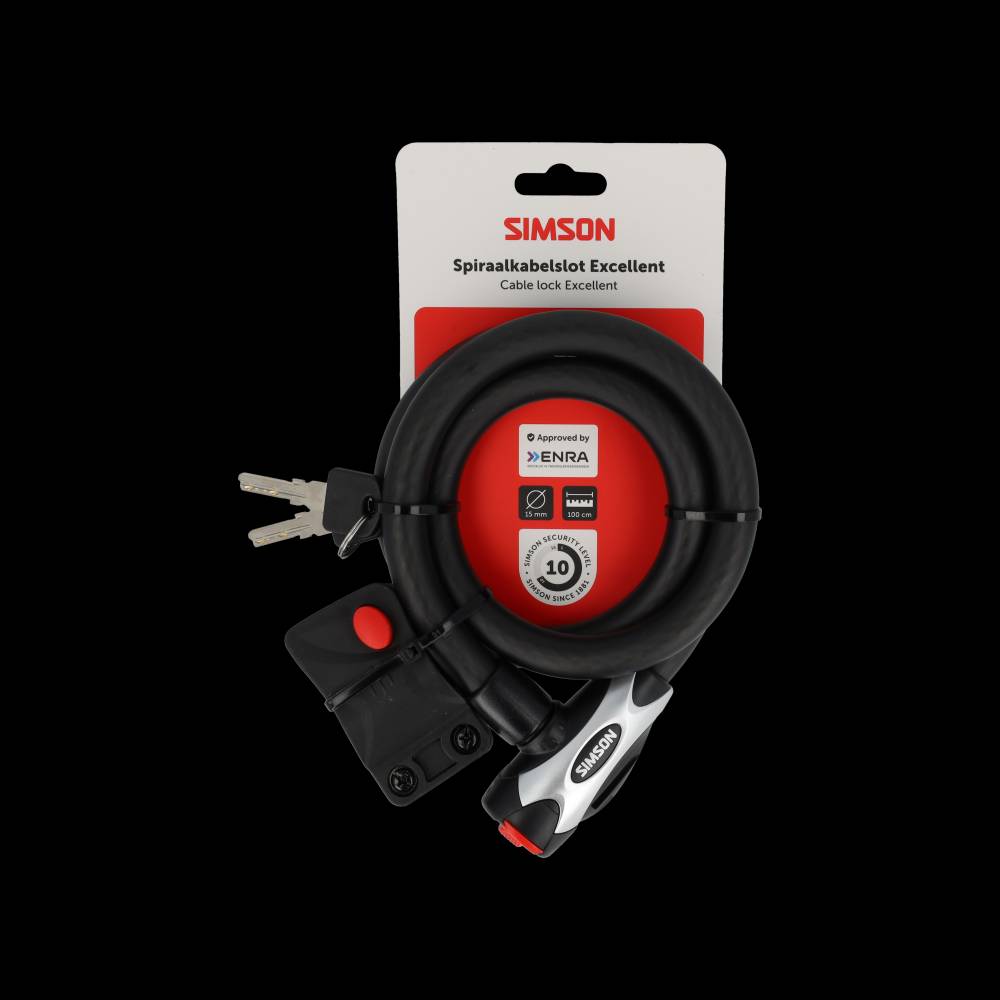 Simson spiraalkabelslot excellent size l 15mm x 100cm