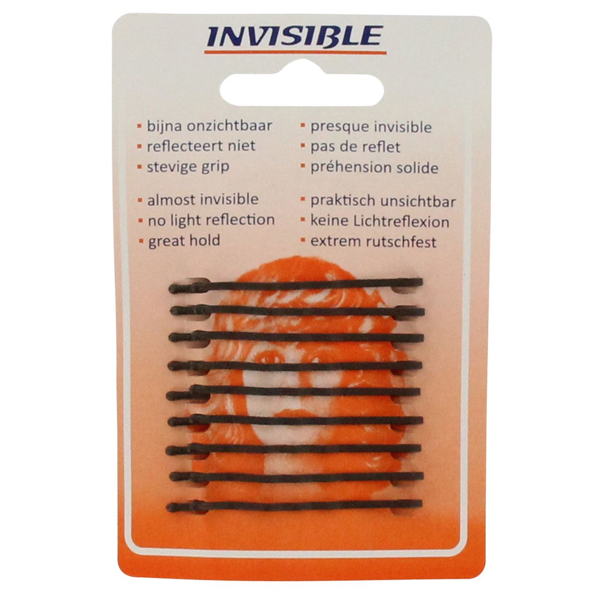 Invisible schuifjes newey kaartje bruin kort