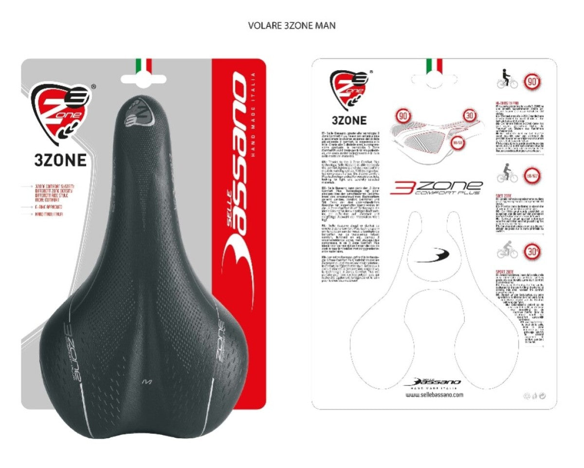 Zadel Selle Bassano Volare M X33 heren - zwart