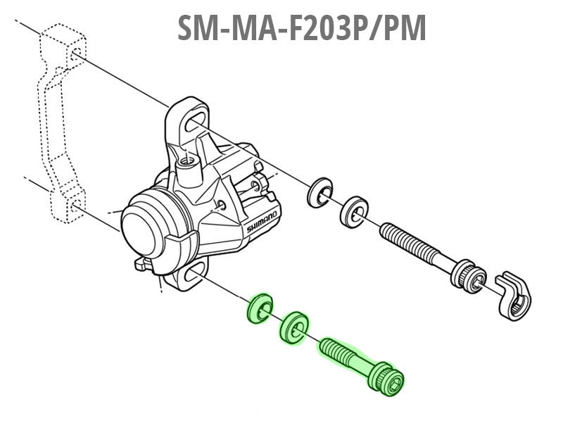Shimano brake caliper mounting bolt m6 x 34.4mm for sm-ma-f203p pm