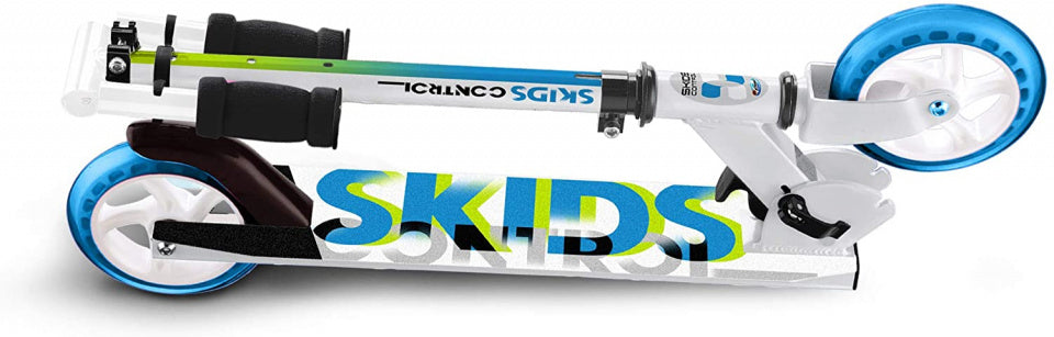 Skids control 2-wiel Kinderstep Opvouwbaar Voetrem Wit Blauw