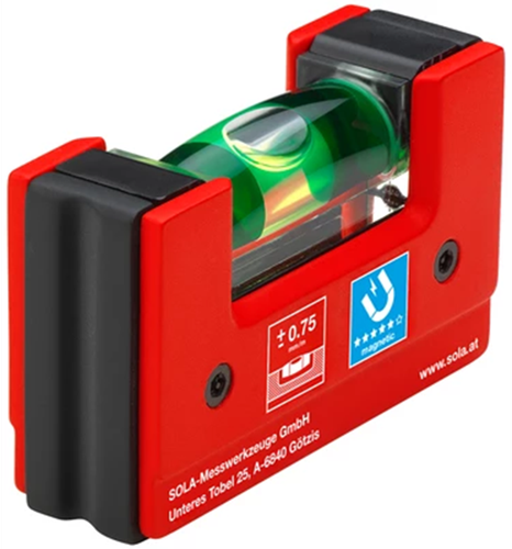 Sola go magnetic mini waterpas – 01621101 - tot 0.25 m - rood