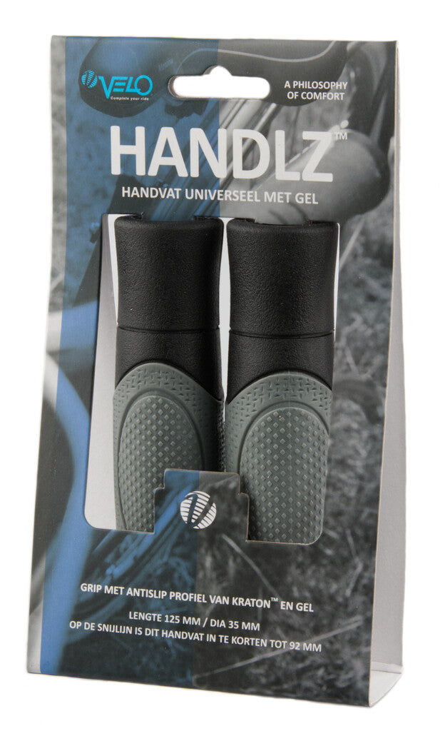 Velo handvat kraton gel 125mm, zwart grijs