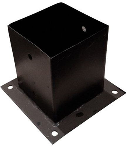 Waelbers paalhouder op plaat 145mm zwart - 1 stuk(s) - 428367.99