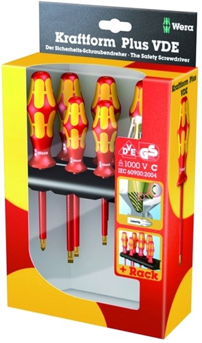 Wera 160 i 165 i 7 schroevendraaierset kraftform plus serie 100 + spanningszoeker + houder, 7 -delig - 1 stuk(s) - 05006148001