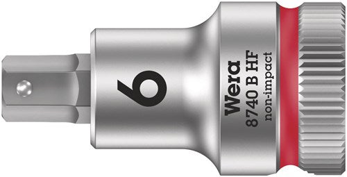 Wera 8740 b hf binnenzeskant zyklop bitdop met 3 8 -aandrijving met vasthoudfunctie, 6,0 x 35 mm - 1 stuk(s) - 05003035001