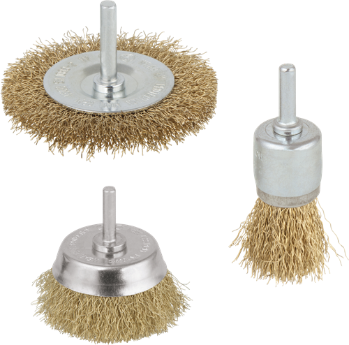 Wolfcraft - messingdraad borstelset boormachine - staalborstel - komborstel - 3 delig - 2739000