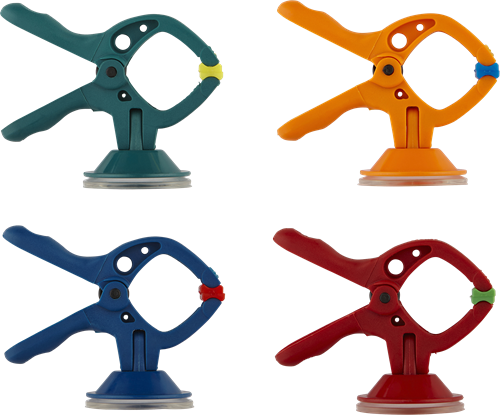 Wolfcraft microfix s | met zuignap | veerklemmen | 4 stuks - 3663000