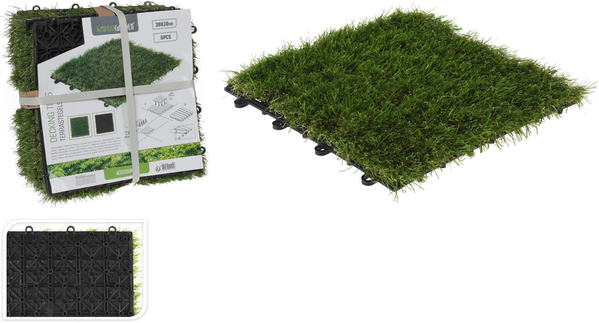 Pro garden terrastegels gras set a 6