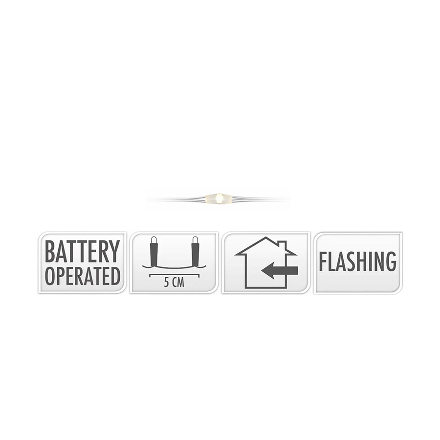Zilverdraad flashing led ww 100 leds 495cm