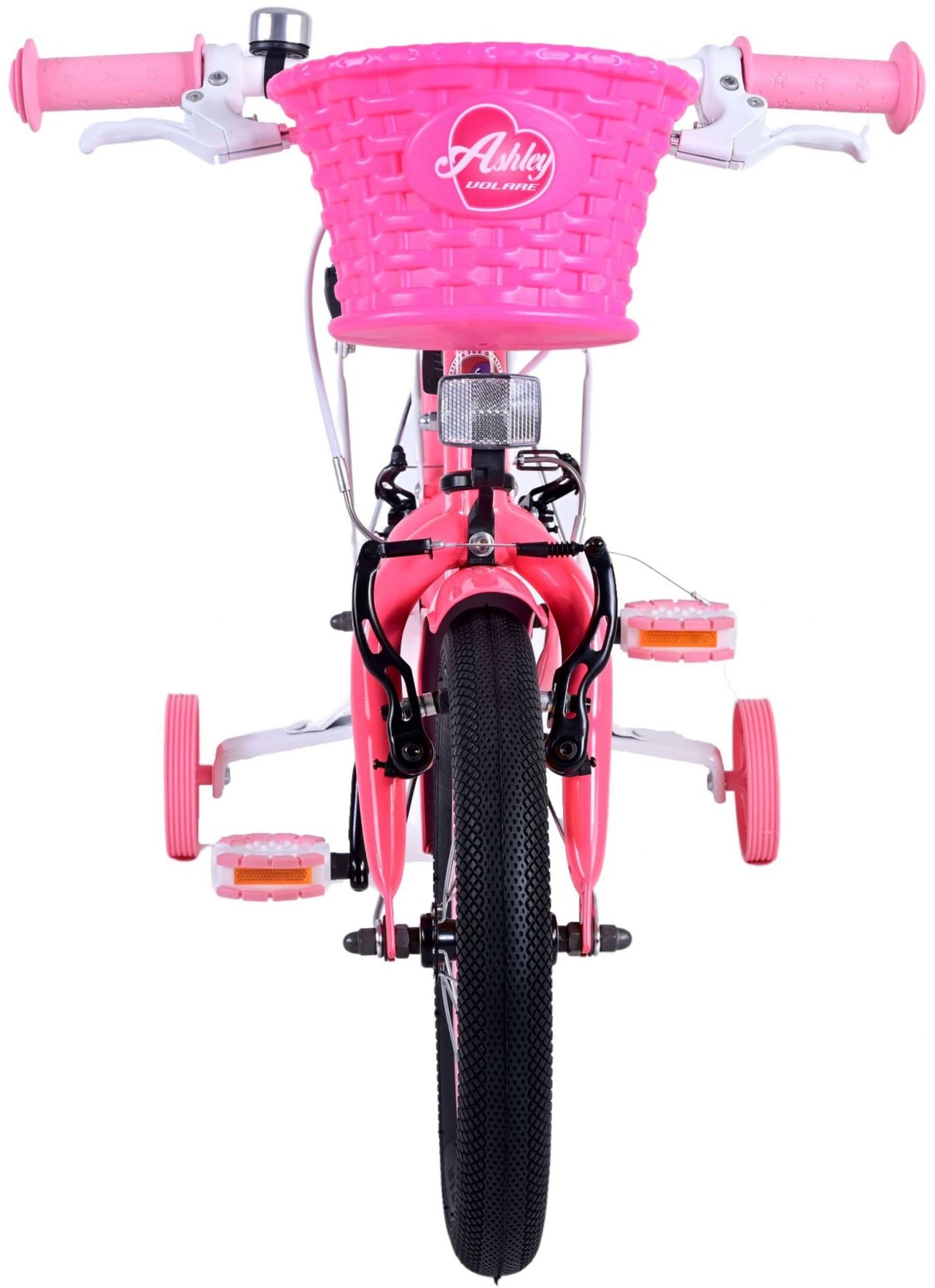 Volare Ashley Kinderfiets Meisjes 14 inch Roze Rood Twee Handremmen