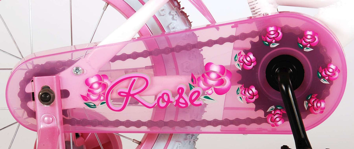 Volare Rose Kinderfiets Meisjes 14 inch Roze Wit 95% afgemonteerd