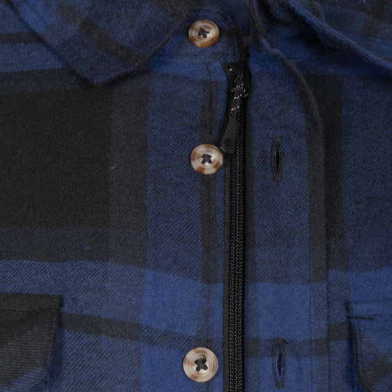 Life line Jervis Padded Flannel Shirt heren blauw zwart maat S