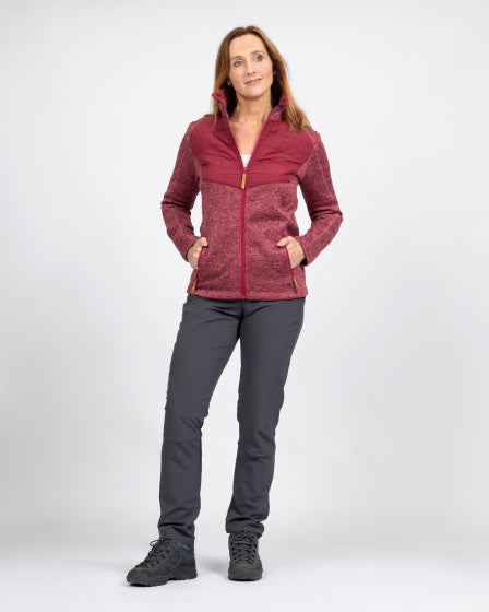 Life line Willemijn fleecevest dames bordeaux maat S