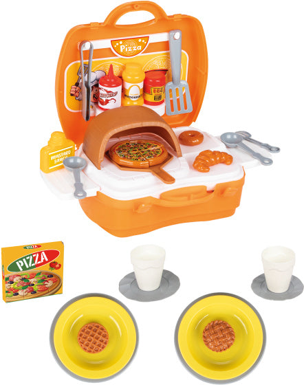 Pilsan Speelgoed pizzaset oranje 35-delig