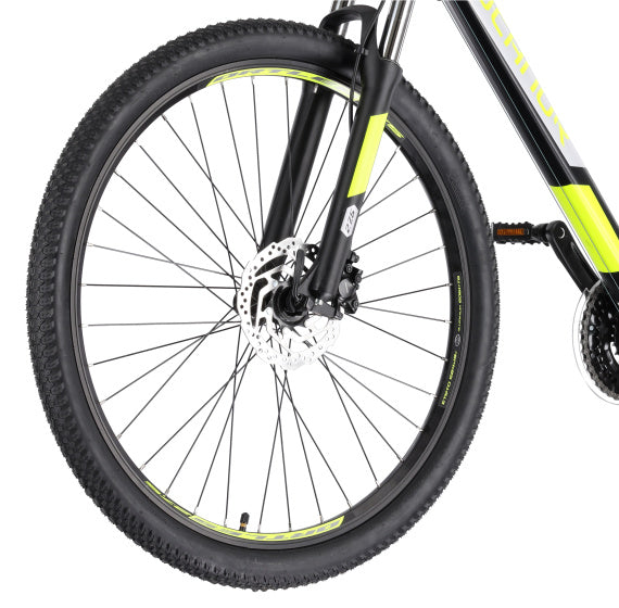 Rucanor Lux 27.5 Inch 46 cm Heren 24V Hydraulische schijfrem Zwart Geel