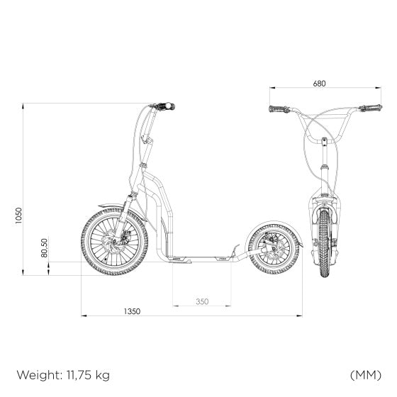 Stiga sports Air scooter 16 inch autoped step zilver