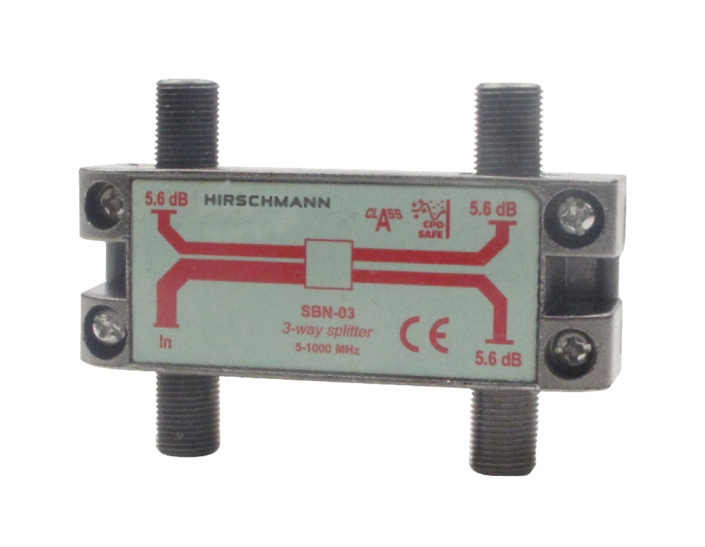 Hirschmann hirschmann 695004596 catv splitter 5.6 db 5-1000 mhz 3 uitgangen