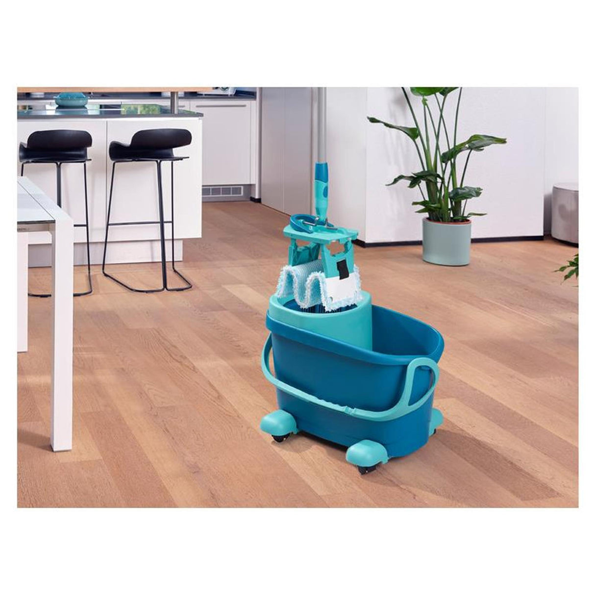 Leifheit clean twist m vloerwisser ergo set klittenband mobiel - compleet systeem met wieltjes