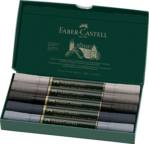 Faber castell faber castell fc-160306 wk25aquarel marker fc albrechtdürer 5 stuks grey tones