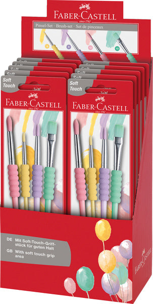 Faber castell faber castell fc-481620 penselenset soft touch 4 stuks pastel kleuren