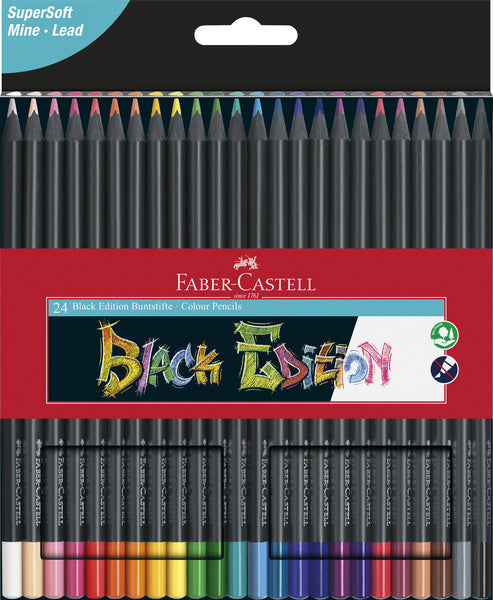 Faber castell faber castell fc-116424 kleurpotloden black edition in etui 24 stuks