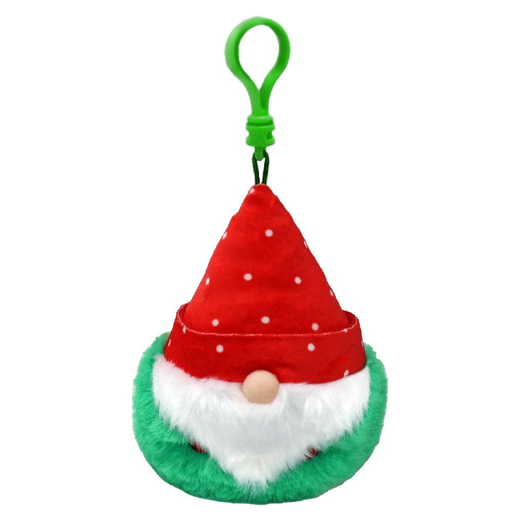 Ty beanie boo's clip christmas gnome topsy, 7cm