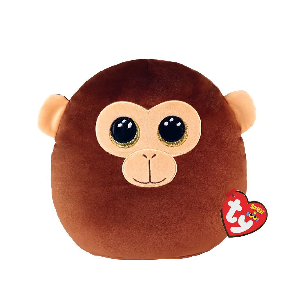 Ty Beanie Ty Squish a Boo Dunston Brown Monkey, 20cm