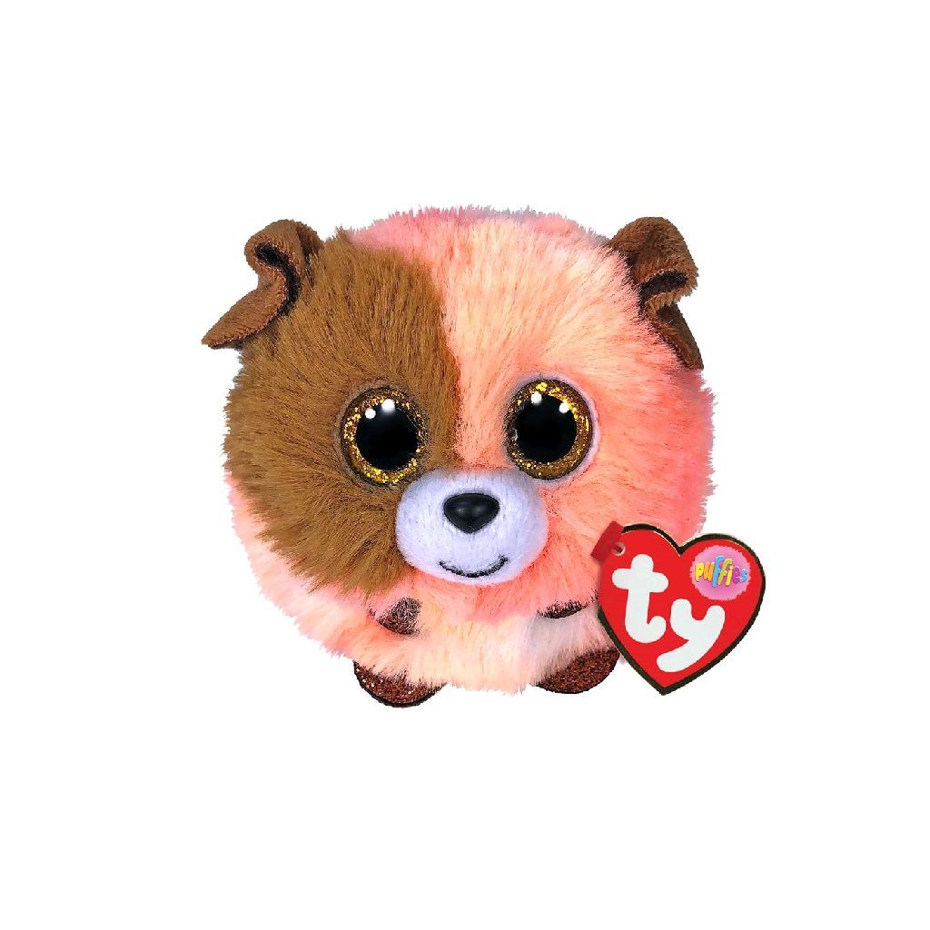 Ty puffies knuffelbal hond mandarin 10 cm