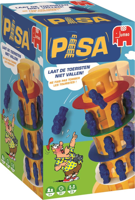 Jumbo toren van pisa - actiespel - vanaf 4 jaar - 2 tot 4 spelers - bordspel voor kinderen - familiespel