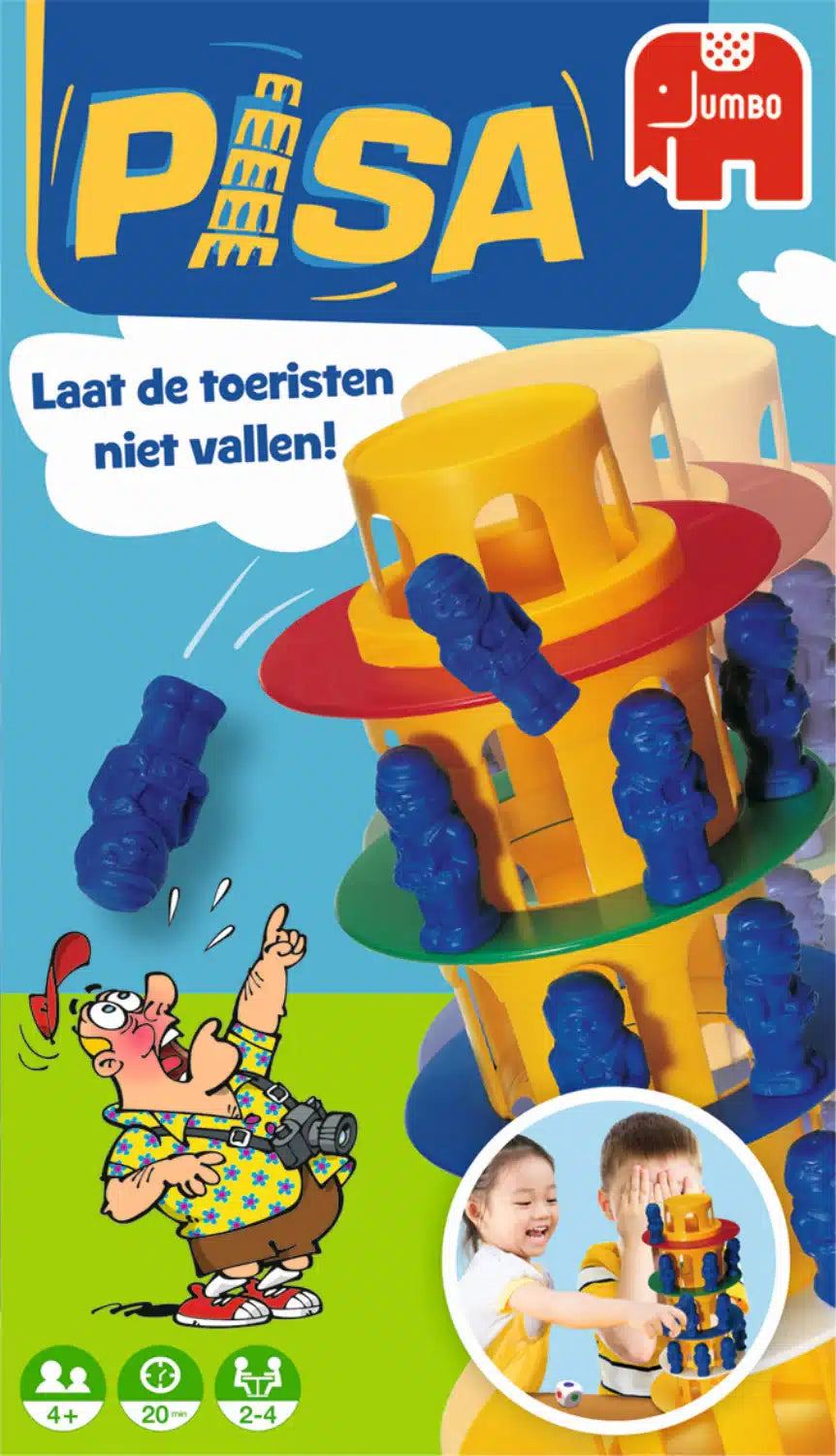 Jumbo toren van pisa - actiespel - vanaf 4 jaar - 2 tot 4 spelers - bordspel voor kinderen - familiespel