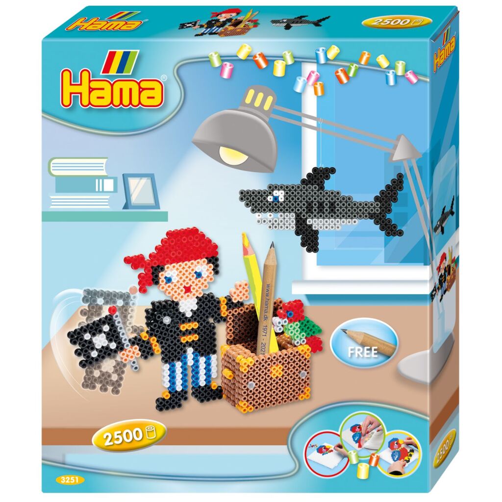 Hama strijkkralen 3d set piraten 2500 stuks