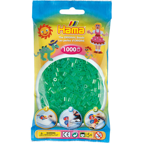 Hama Eisen Perlen 1000 Stécker gréng transparent