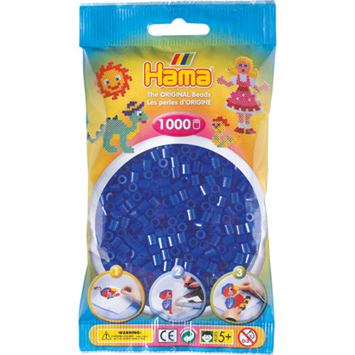 Hama strijkkralen 1000 stuks blauw neon