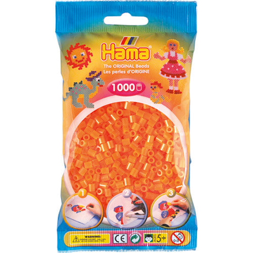 Hama strijkkralen 1000 stuks oranje neon