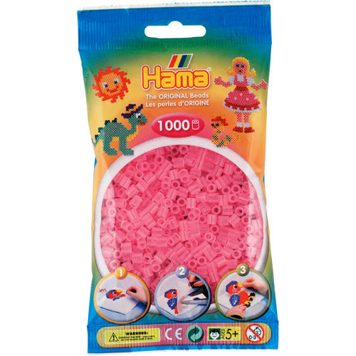 Hama Eisen Perlen Pink transparent 1000 Stécker