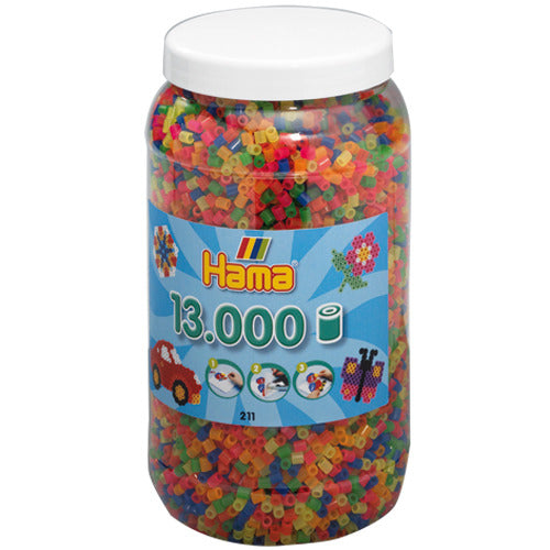 Hama strijkkralen strijkkralen ton met 13000 stuks neon