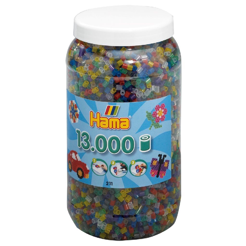 Hama Strijkkralen in Pot Transparantmix (053), 13.000st.