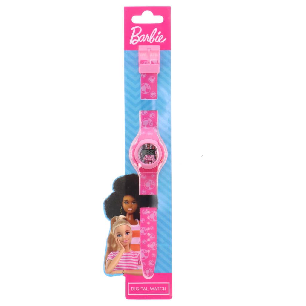 Barbie lcd horloge roze