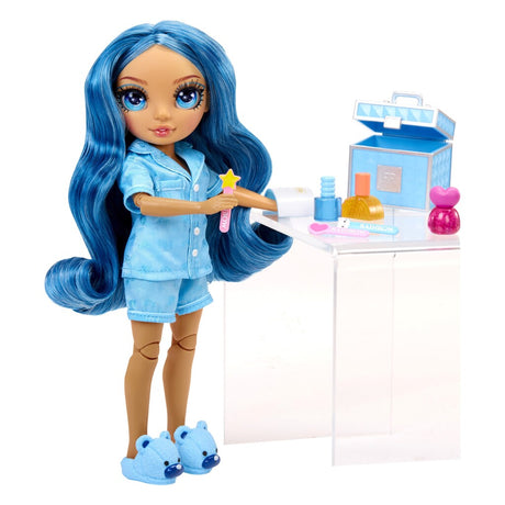 Rainbow high junior high pyjamaparty - 23 cm - skyler (blauw) - modepop