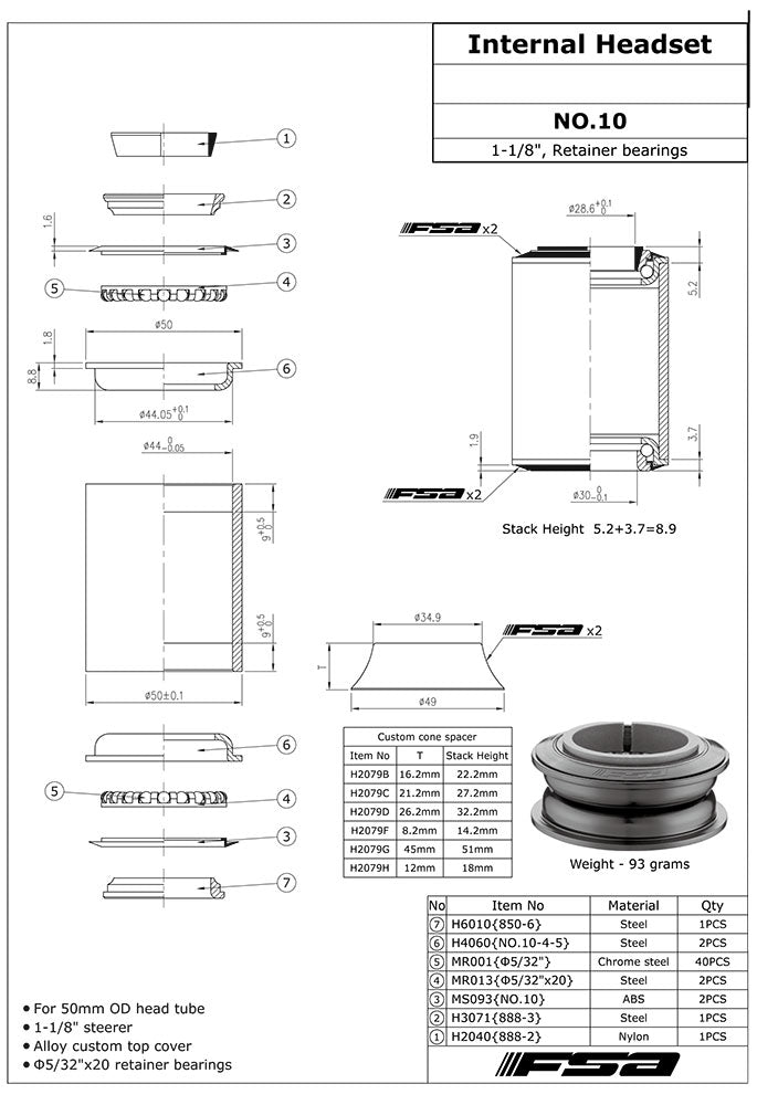 Fsa no.10 headset