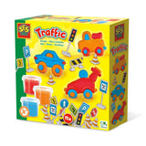 Ses klei verkeer - 3 kleipotjes