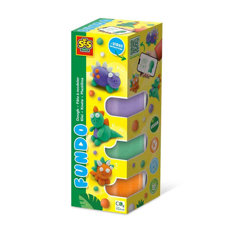 Ses fundo klei - dino's (3x90gr-1x40gr)