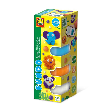 Ses fundo klei - safari dieren (3x90gr-1x40gr)